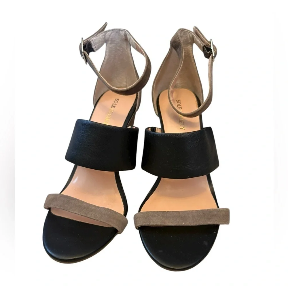 Sole Society Two-Tone Wedge Sandals Size 7 Excellent Condition